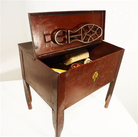 antique metal shoe shine box|shoe shine box vintage.